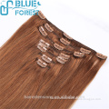 Blue Forest Hair 6A grade 100% virgin Chinese human hair extension clip in hair extension